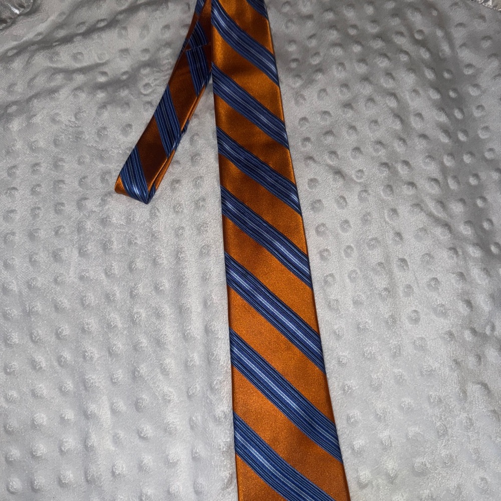 Striped Orange and Blue Men's Tie